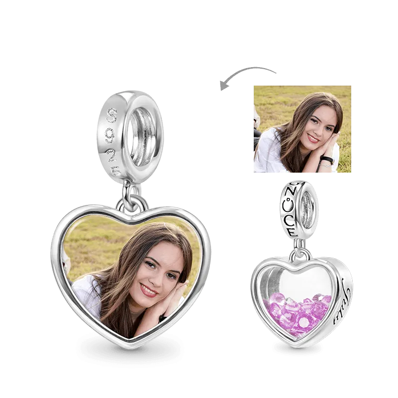 Gnoce Ciondolo Foto Cuore Personalizzato con Lug. Pietra Portafortuna