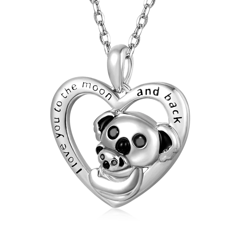 Gnoce Collana Cuore Abbraccia L'Amore Orso & Bambino