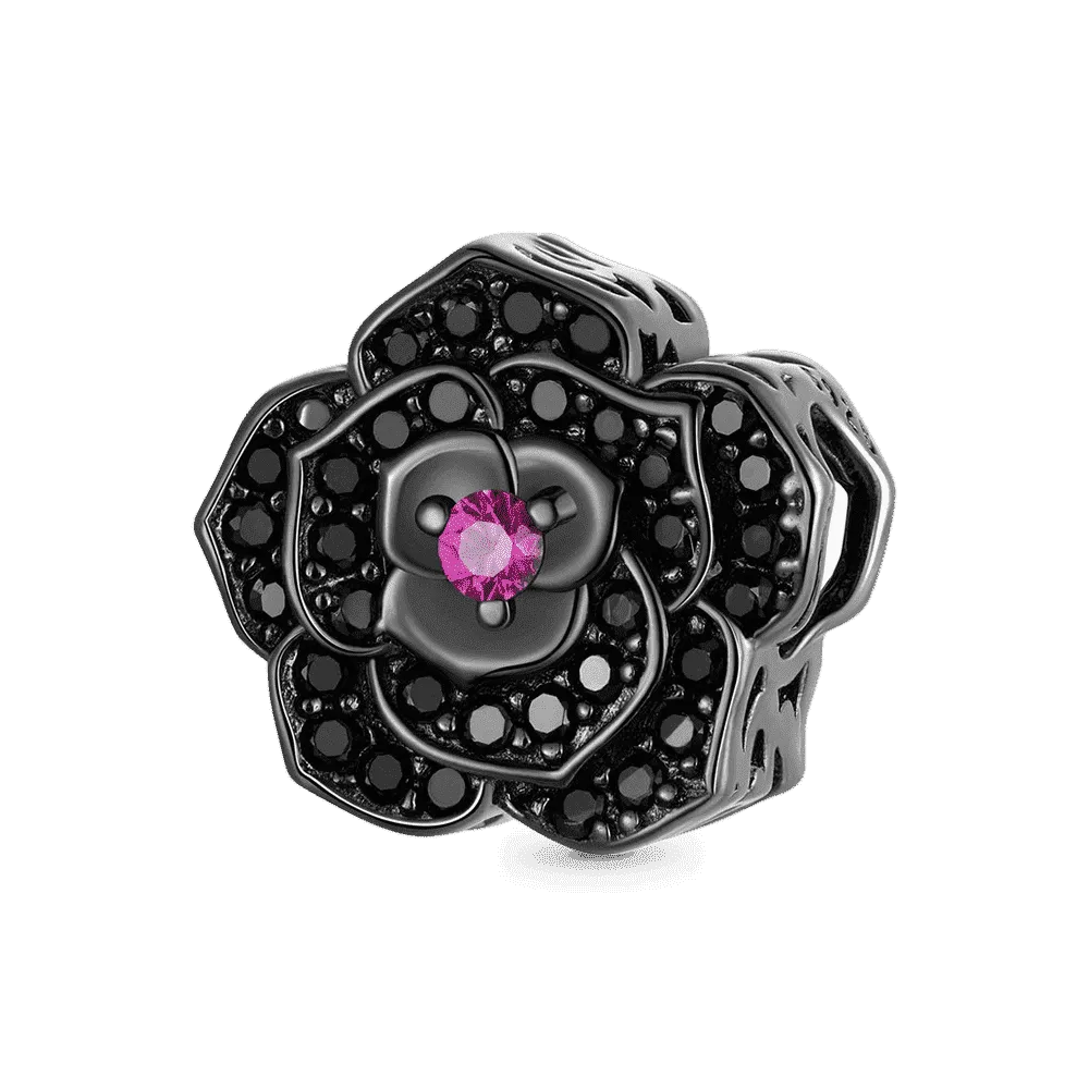 Gnoce Charm Fiore Di Rosa Nera