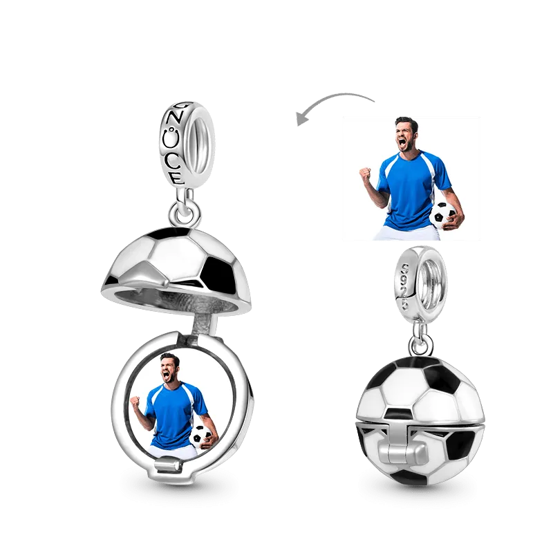 Gnoce Charm Ciondolo Foto Personalizzato Calcio Apribile