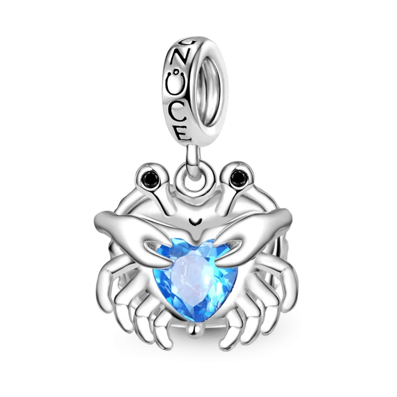 Gnoce Granchio Abbraccia la Pietra Cuore in Argento S925