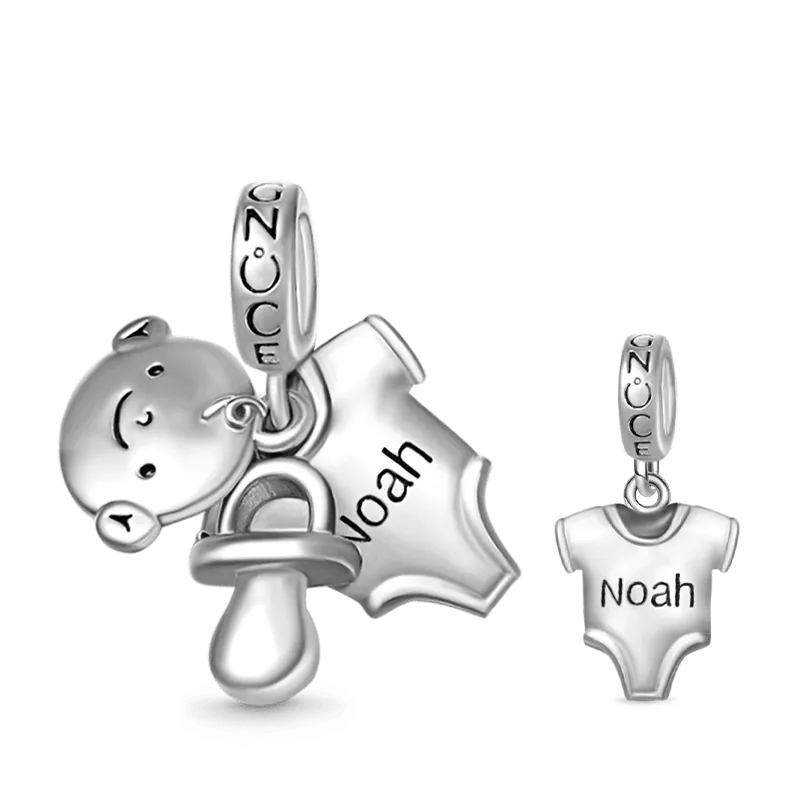 Gnoce Charm Ciondolo Inciso Ciuccio Bambino & Maglietta