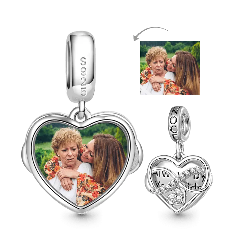 Gnoce Ciondolo Personalizzato Foto Cuore Infinito Doppia