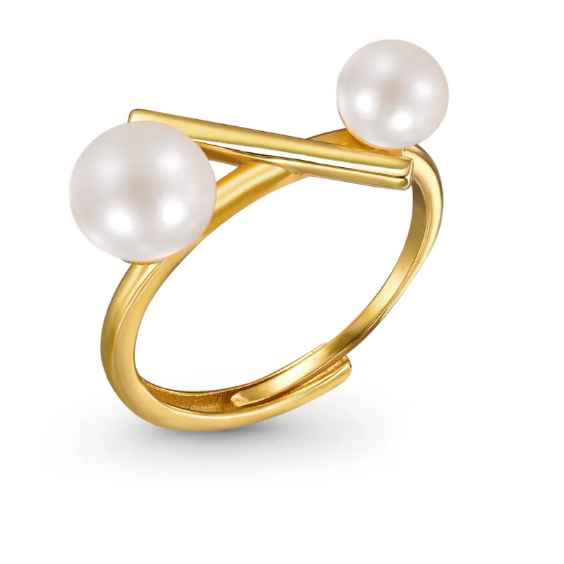 Gnoce Anello Regolabile Perle Geometriche a Trave di Equilibrio