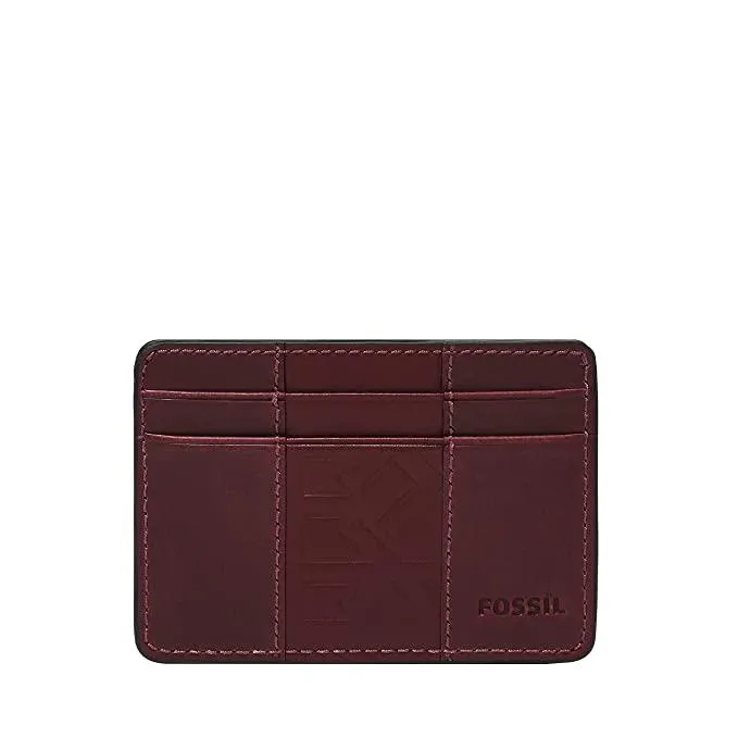 Porta Carte di Credito Uomo FOSSIL EVERETT ML4467540 Pelle Marrone