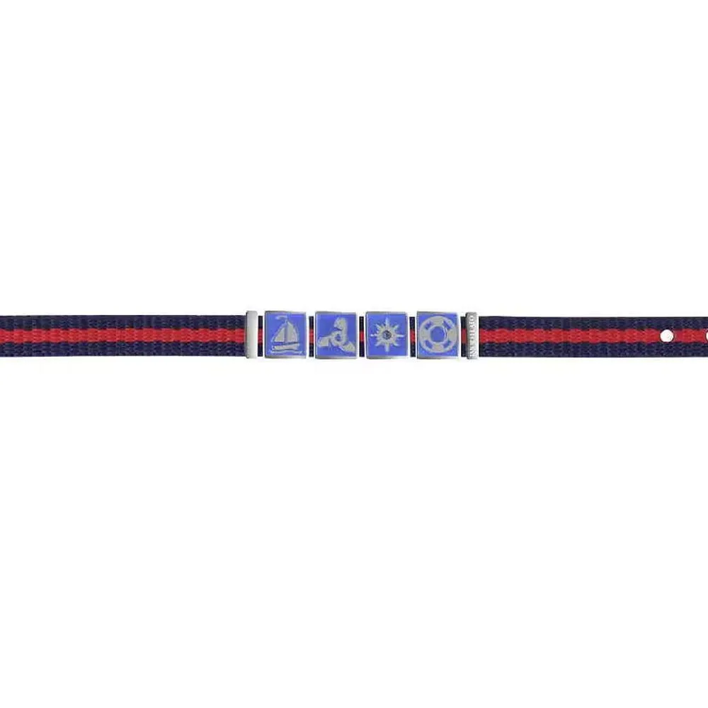 Bracciale Uomo MORELLATO SAJD05 Tessuto Blu Rosso Bicolor Nylon FIV