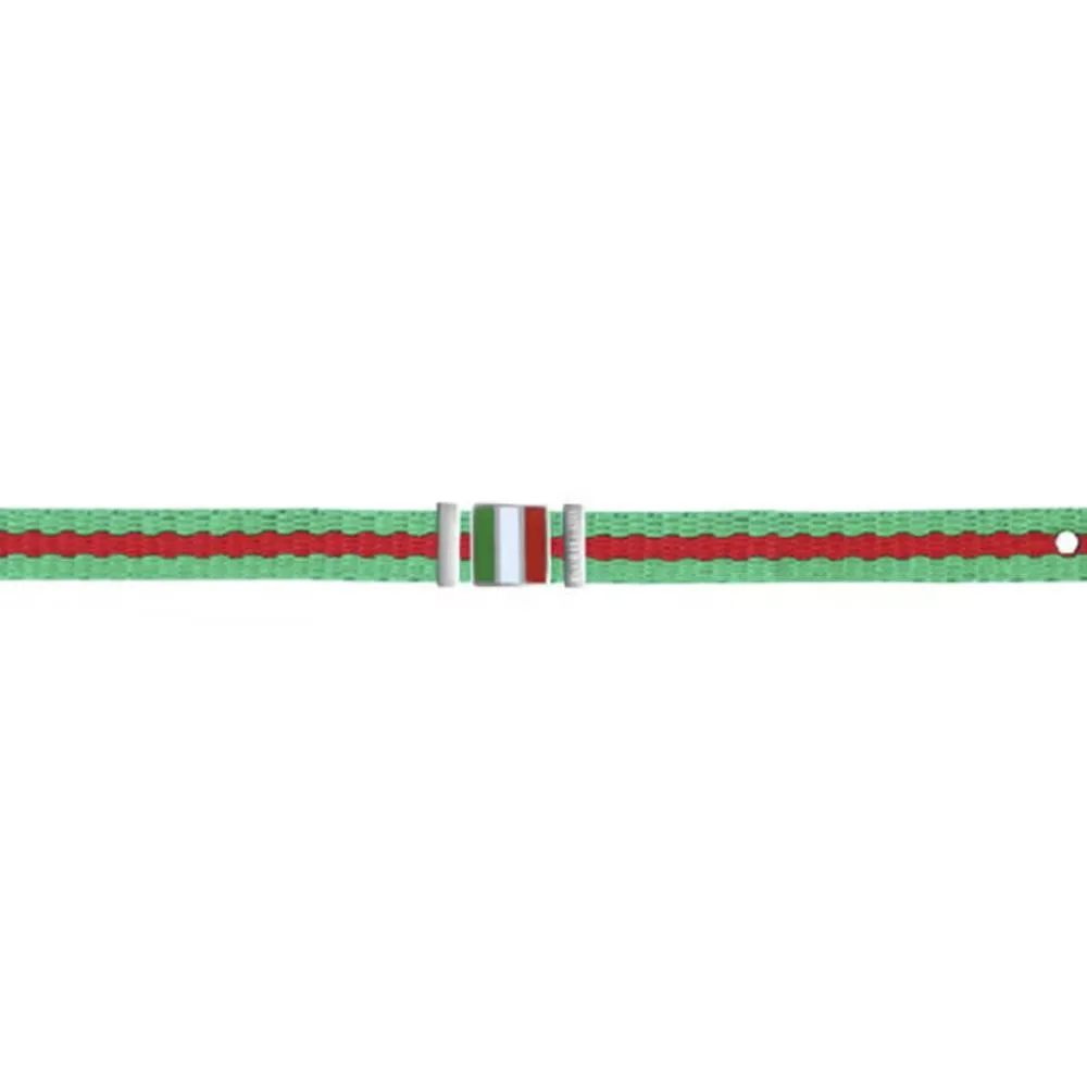 Bracciale Uomo MORELLATO SAJD10 Tessuto Verde Rosso Italia Nylon FIV