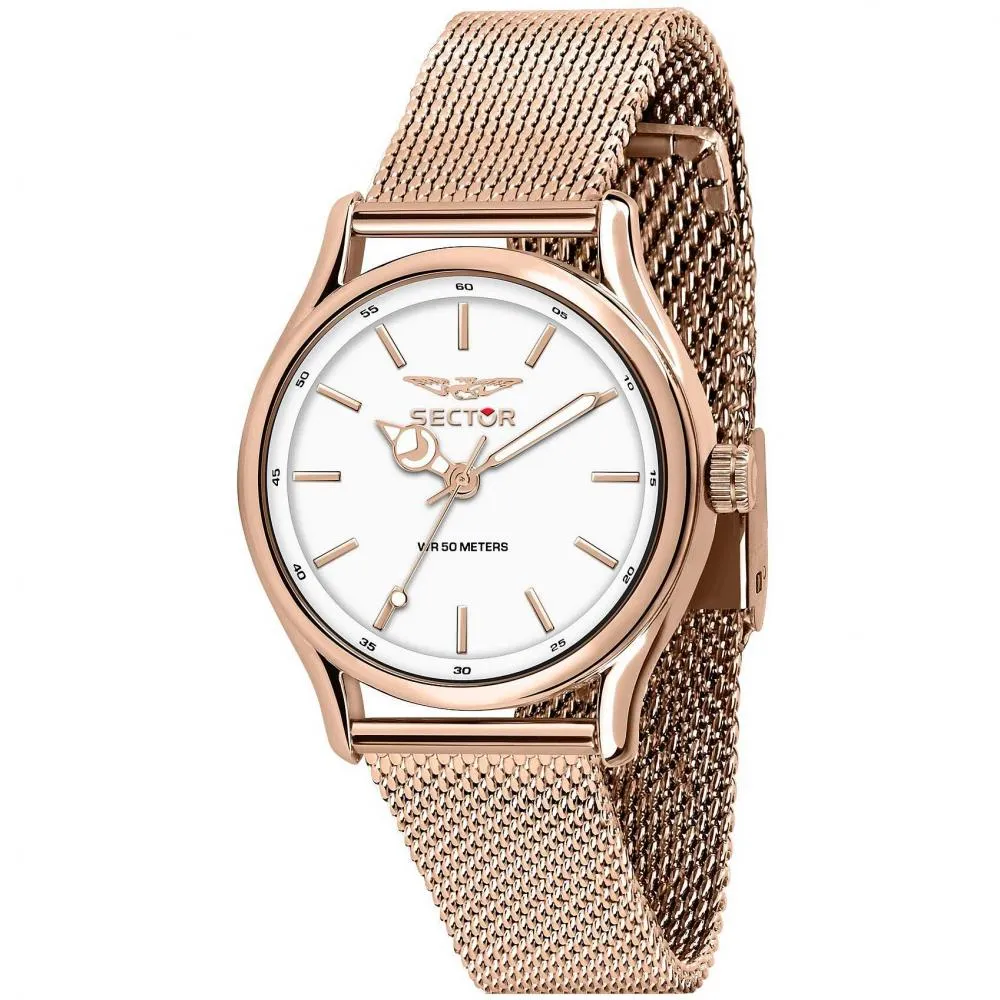 Orologio Donna SECTOR 660 R3253517503 Bracciale Acciaio Mesh Rosè Bianco