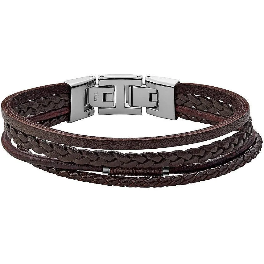 Bracciale Uomo FOSSIL CASUAL JF03914040 Pelle Marrone