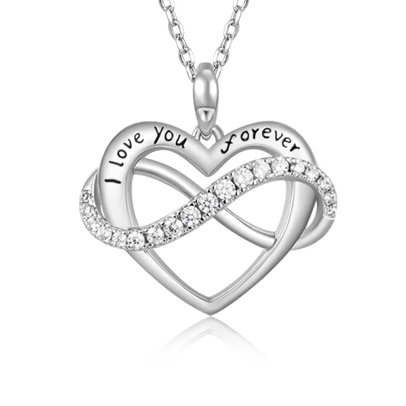 Gnoce Collana Cuore D'Amore Infinito Scintillante