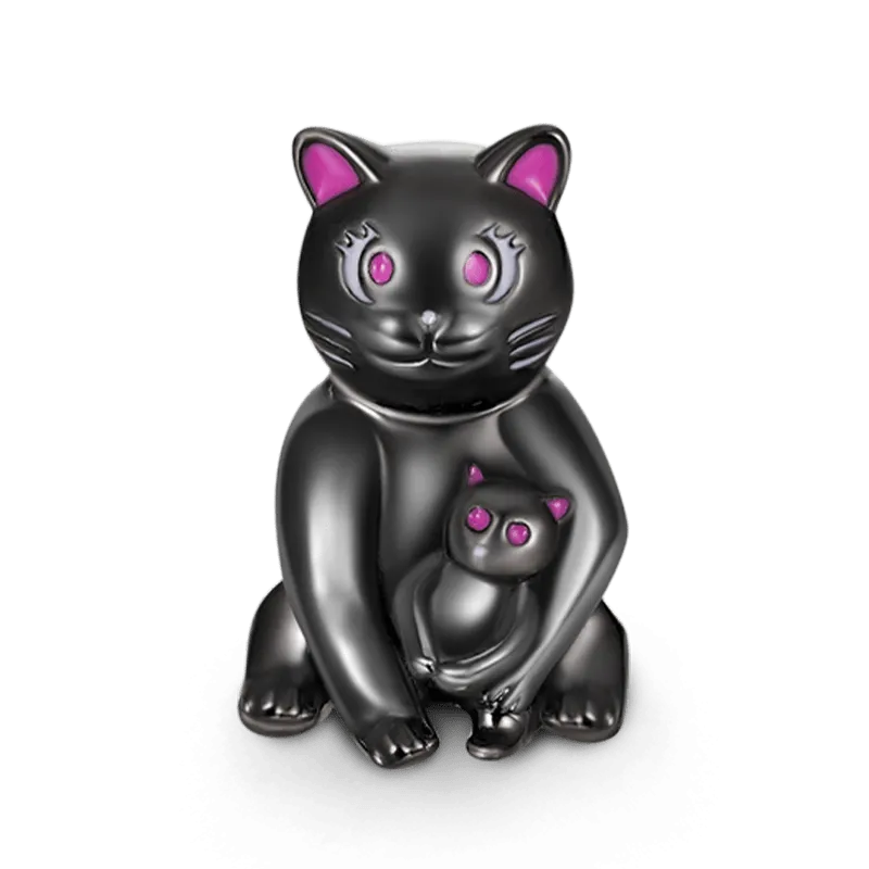 Gnoce Abbraccia L'Amore Gatto Nero e Bambino