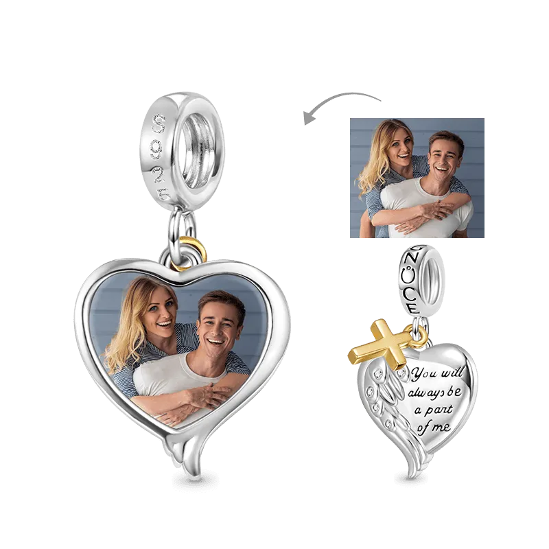 Gnoce Ciondolo Personalizzato Foto Cuore Ala Angelo