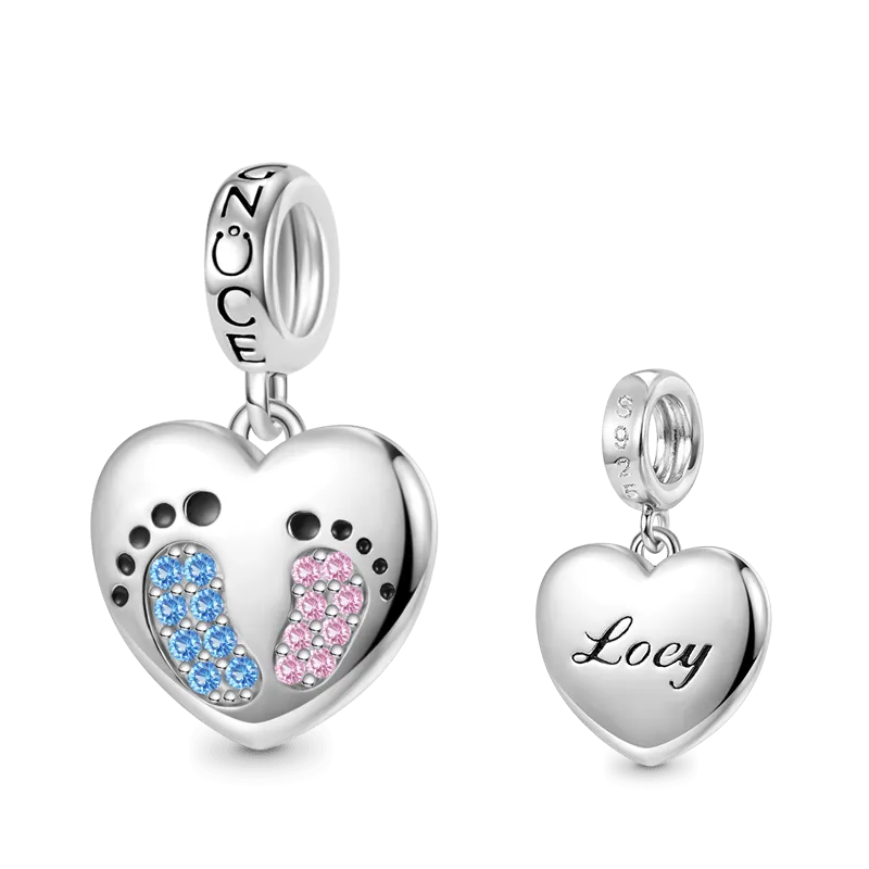 Gnoce Charm Cuore Incisibile Personalizzato Impronta di Bambino