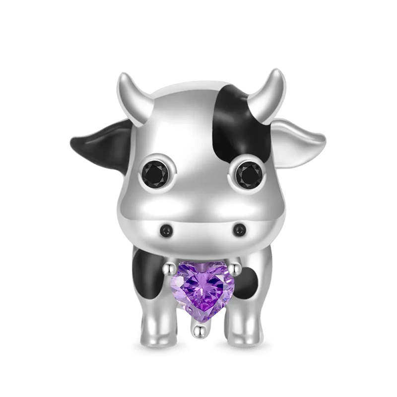 Gnoce Charm Mucca Zodiaco Cinese Abbraccia la Gemma del Cuore