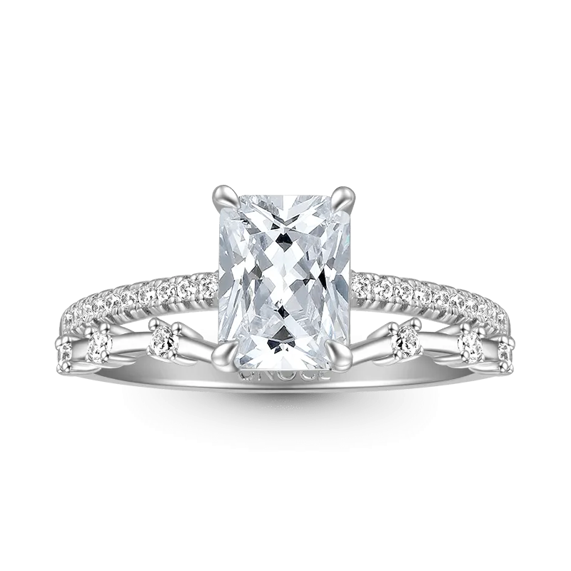 Gnoce Anello di Fidanzamento Elegante Taglio Rettangolare