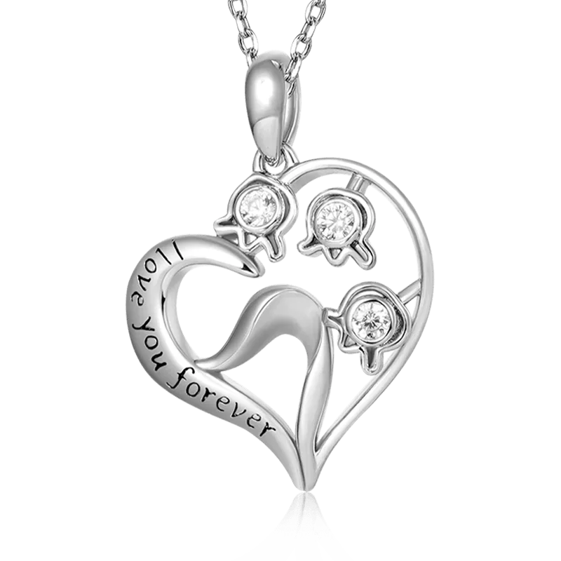 Gnoce Collana Cuore Mughetto "Love You Forever"