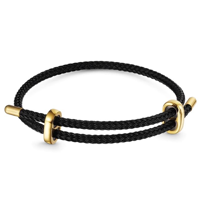 Gnoce Bracciale Regolabile Base Nero con 2 Stopper