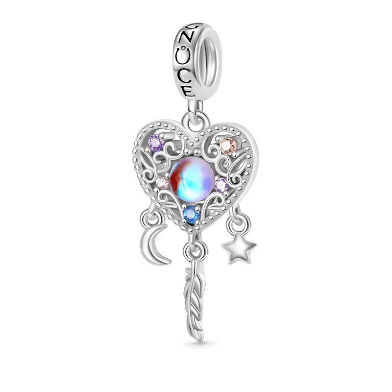 Gnoce Ciondolo Cuore Acchiappasogni con Pietra di Luna