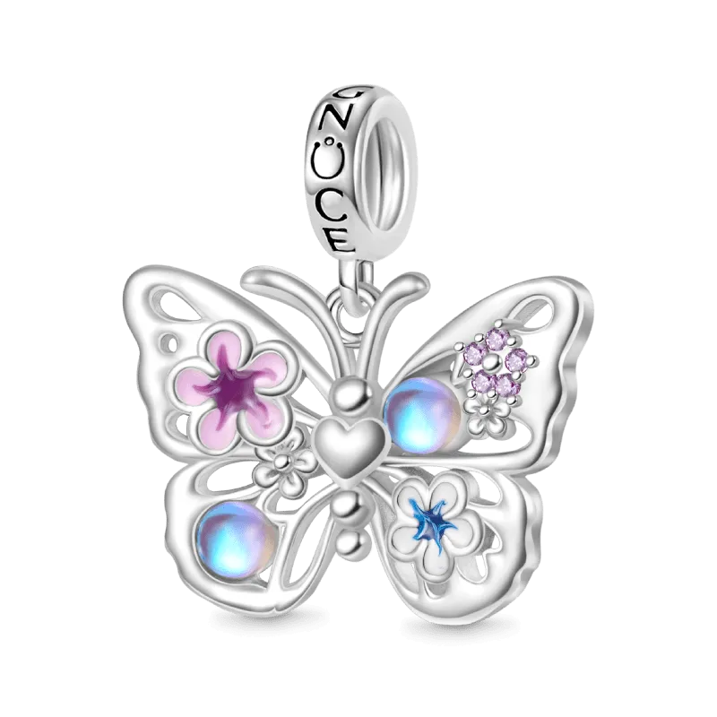 Gnoce Ciondolo Scintillante Farfalla Volante con Pietra di Luna