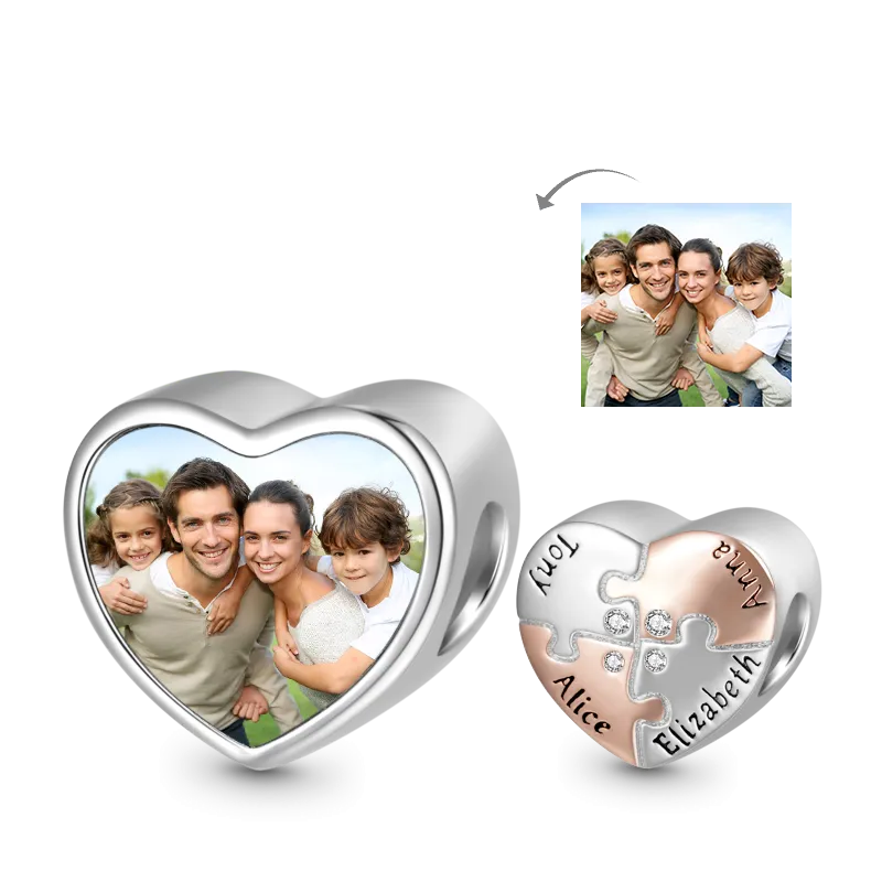 Gnoce Charm Foto Cuore Incisione