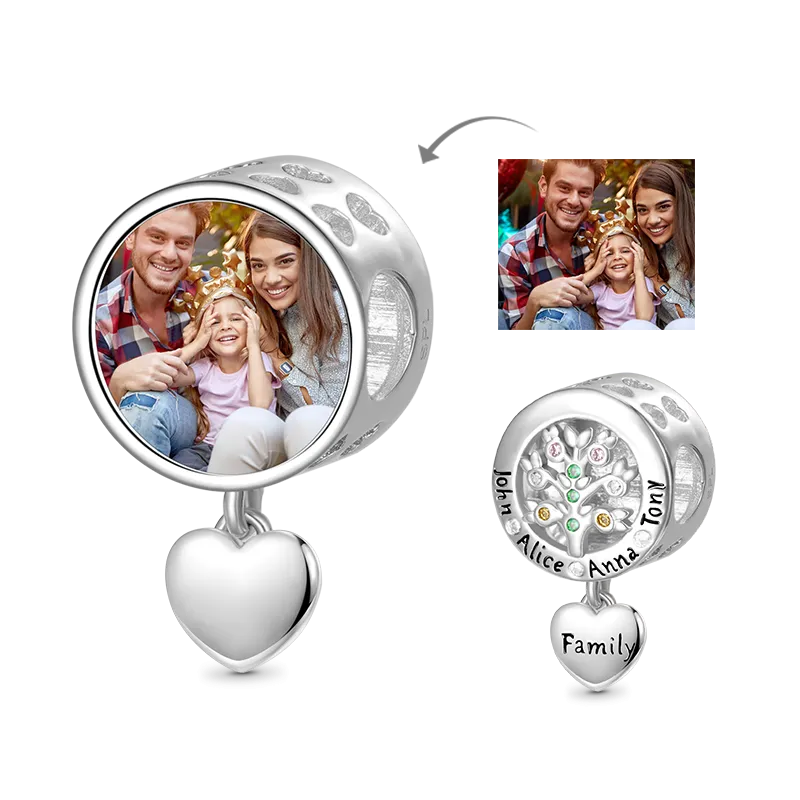 Gnoce Charm Charm Foto Personalizzato Albero Della Vita Incisione