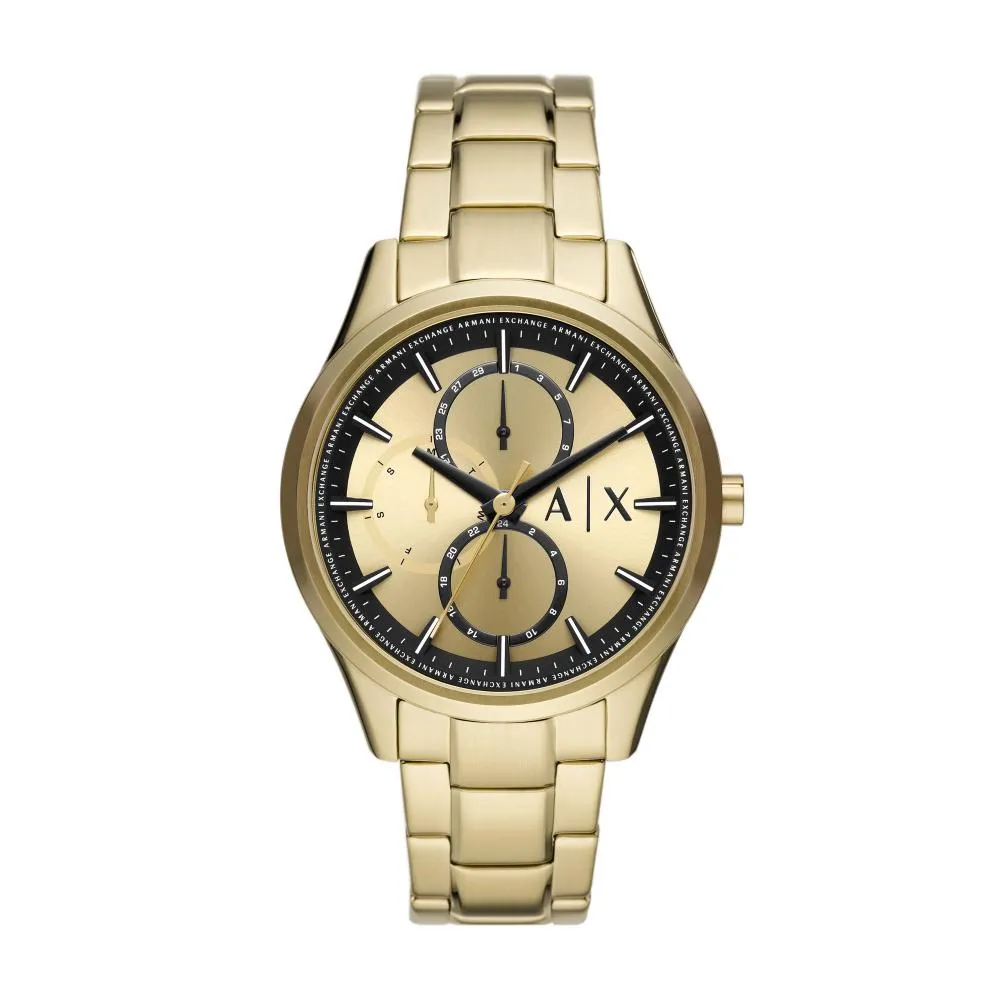 Orologio Uomo ARMANI EXCHANGE DANTE AX1866 Bracciale Acciaio Gold Dorato