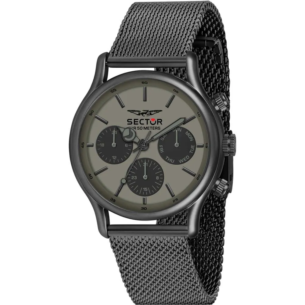 Orologio Uomo SECTOR 660 R3253517014 Multifunzione Acciaio Mesh Nero Verde