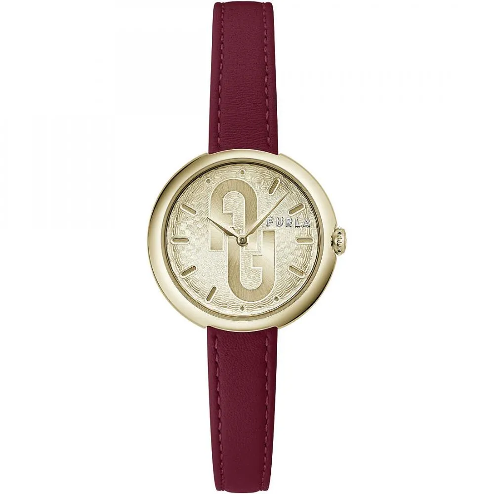 Orologio Donna FURLA COSY WW00005002L2 Vera Pelle Rosso Gold Dorato