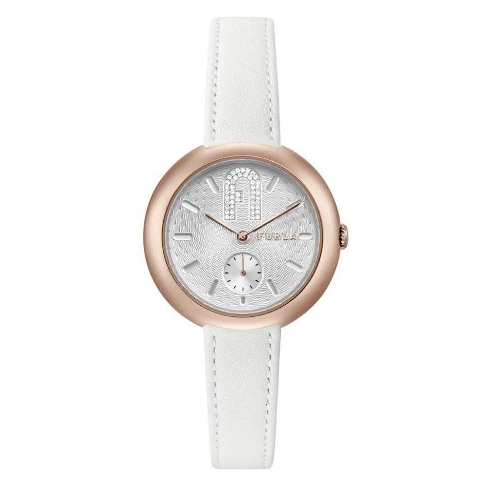 Orologio Donna FURLA COSY WW00013004L3 Vera Pelle Bianco Rosè Swarovski