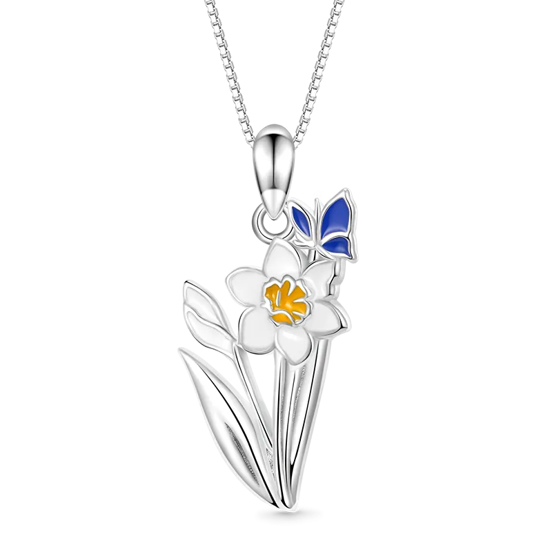 Gnoce Collana Fiore Narciso Bianco