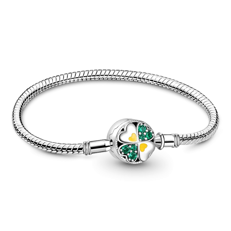 Gnoce Bracciale Base Catena di Serpenti Quadrifoglio Fortunato