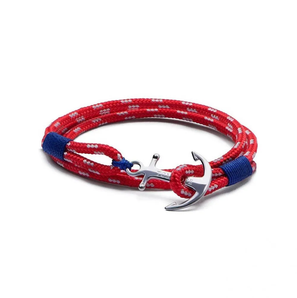 Bracciale Donna TOM HOPE ARCTIC HO.TM0011 Tessuto Rosso Blu Bicolor Ancora