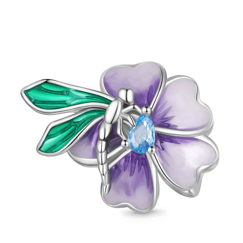 Gnoce Charm Libellula Ama Il Fiore