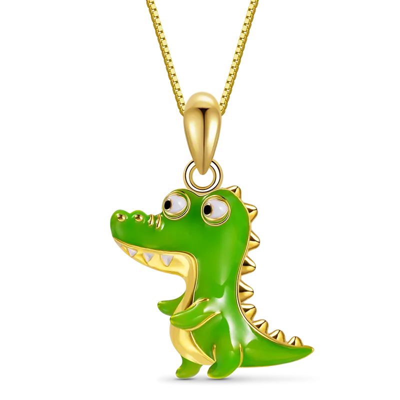 Gnoce Collana Coccodrillo Verde