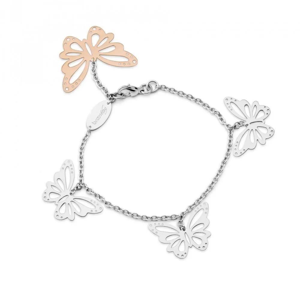 Bracciale Donna BROSWAY FANTASY BFS15 Acciaio Inossidabile Farfalle Rosè