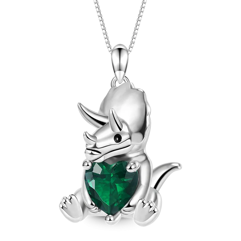 Gnoce Collana Triceratopo Abbraccia La Gemma Del Cuore