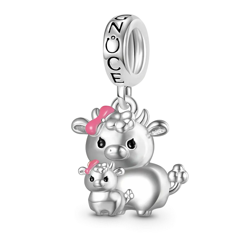 Gnoce Ciondolo Abbraccia L'Amore Mucca & Bambino