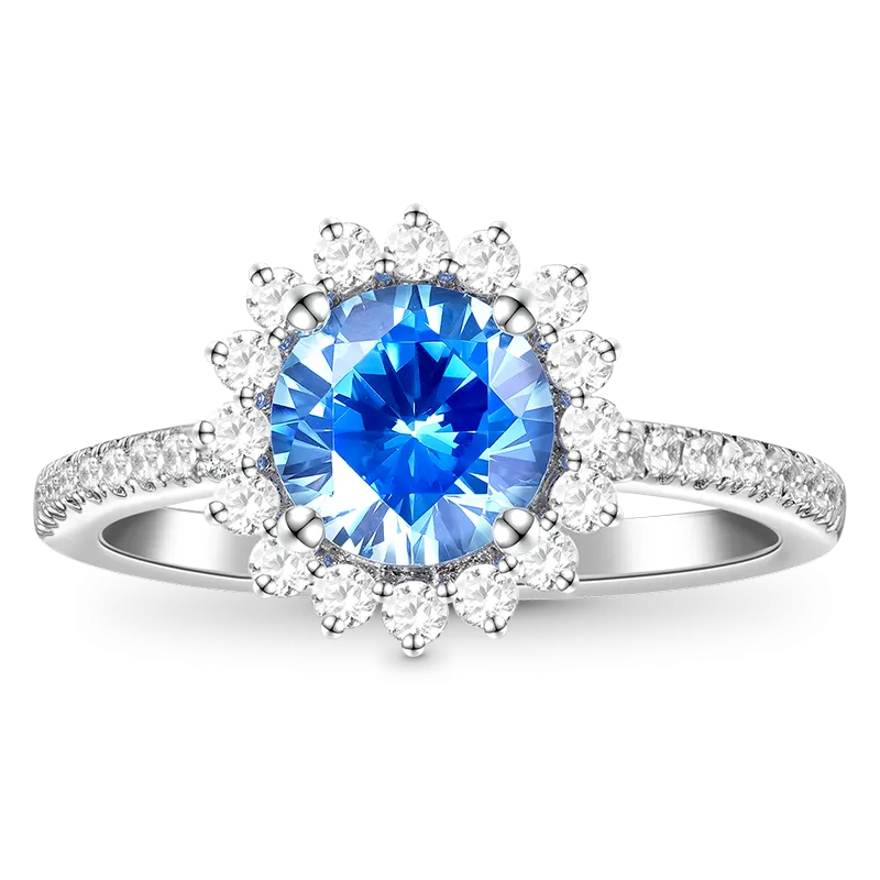 Gnoce Scintillante Anello di Promessa A Quattro Poli Con Taglio Rotondo