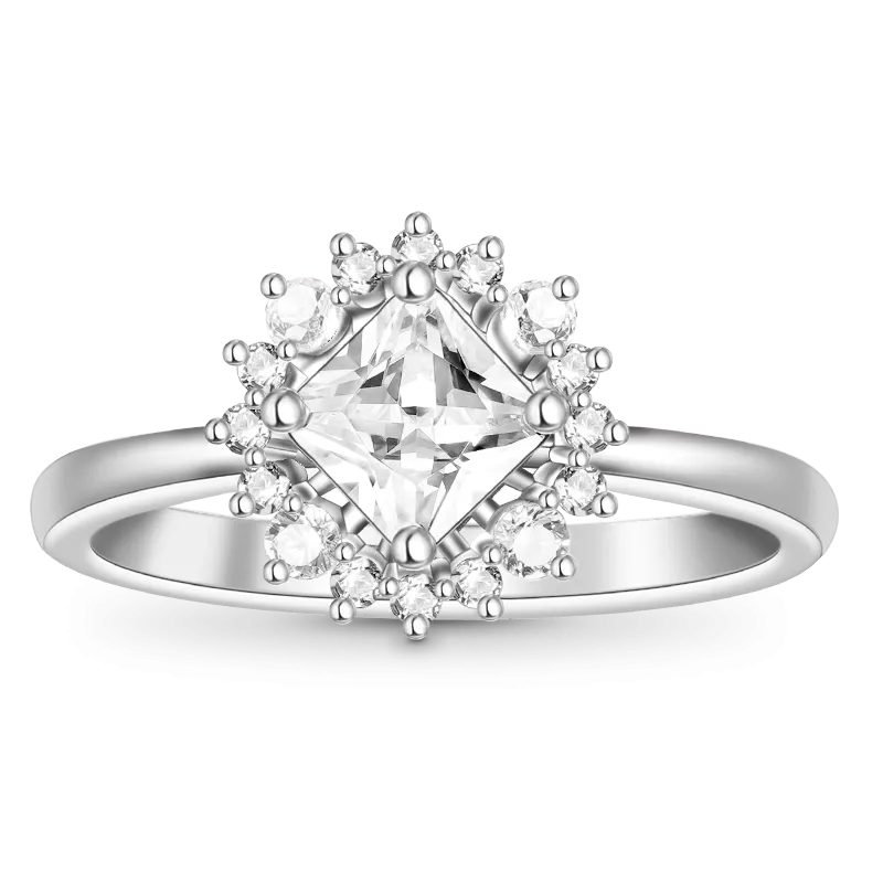 Gnoce Anello Promise A Taglio Quadrato