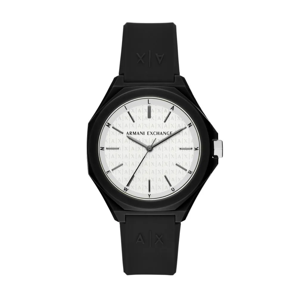 Orologio Uomo ARMANI EXCHANGE ANDREA AX4600 Silicone Nero Bianco