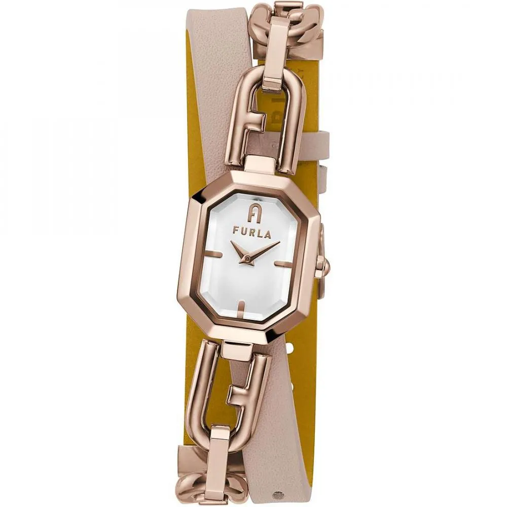 Orologio Donna FURLA OCTAGONAL WW00044005L3 Vera Pelle Rosa Rosè