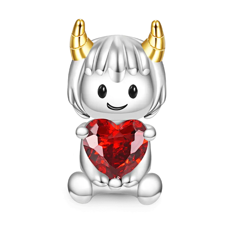 Gnoce Charm Costellazione del Capricorno Abbraccia la Pietra Cuore