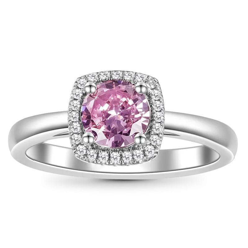 Gnoce Anello Promessa A Taglio Rotondo Rosa