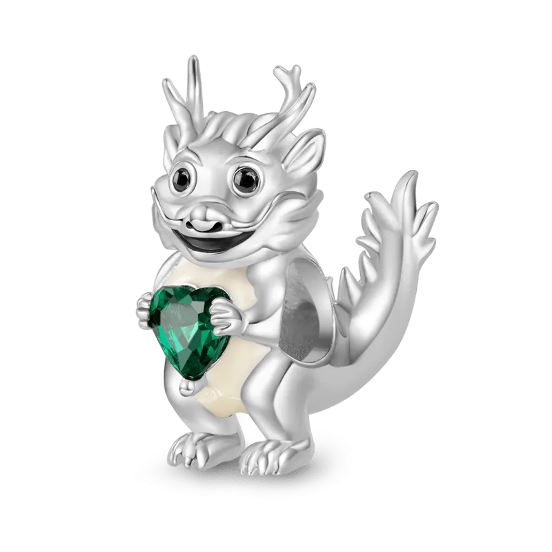 Gnoce Charm Drago  Zodiaco Cinese Abbraccia la Gemma del Cuore