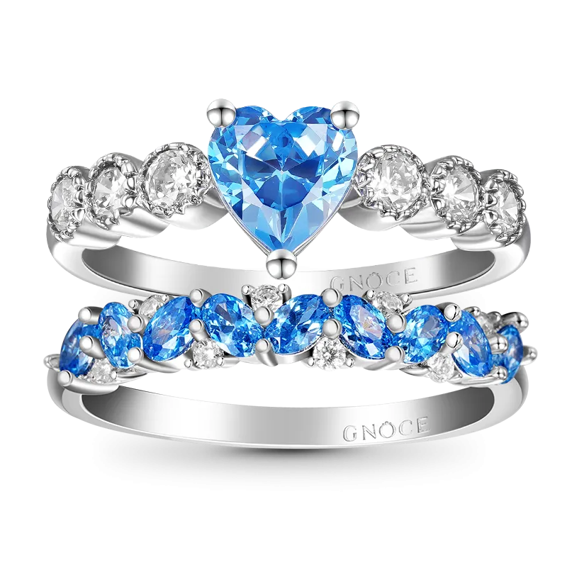 Gnoce Set Di Anelli Taglio A Cuore