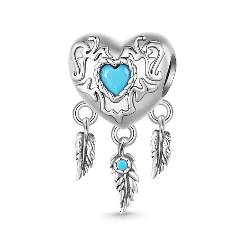 Gnoce Charm Cuore Acchiappasogni Turchese Vintage