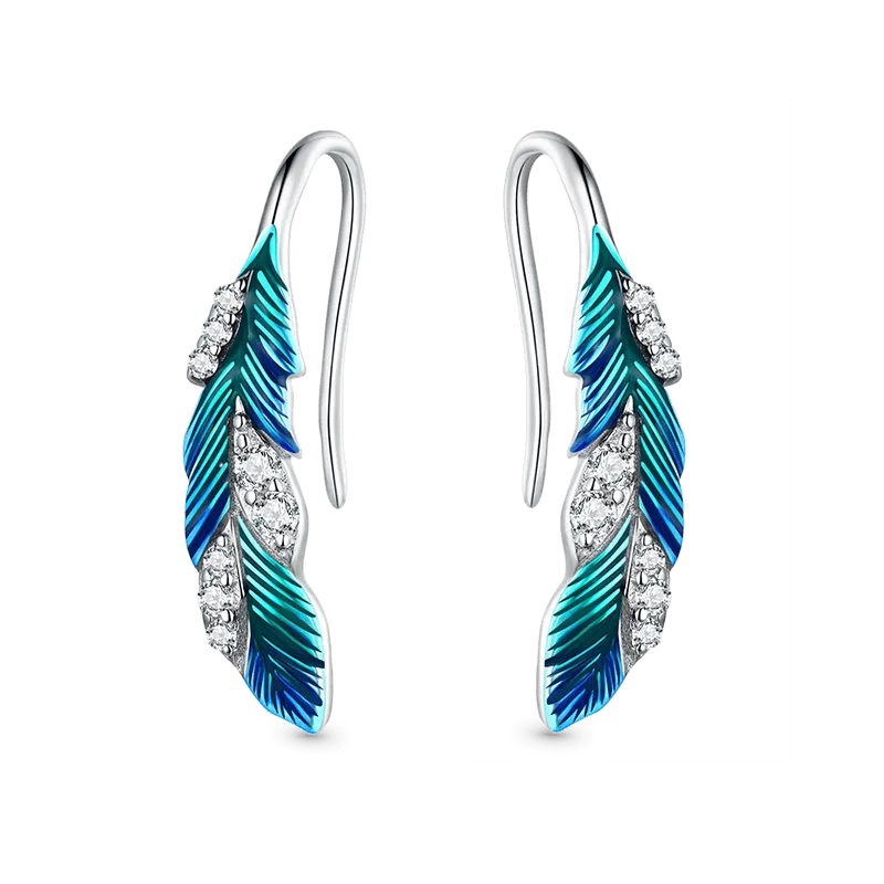 Gnoce Orecchini Piume Blu