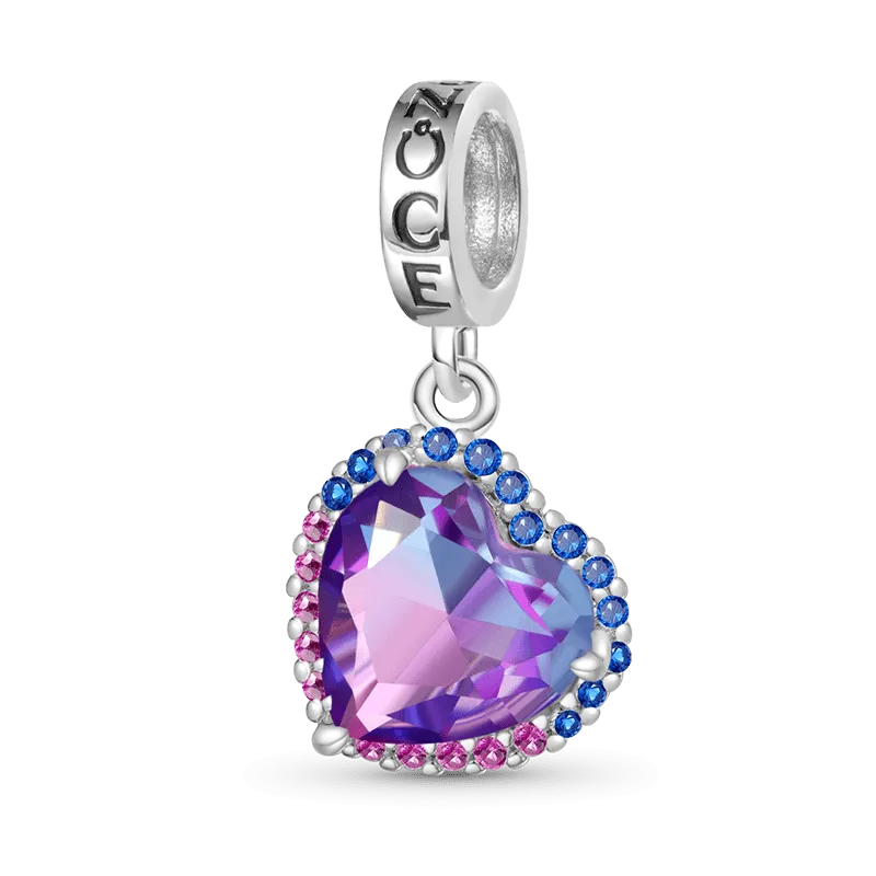 Gnoce Ciondolo A Forma di Cuore Sfumato Viola Scuro