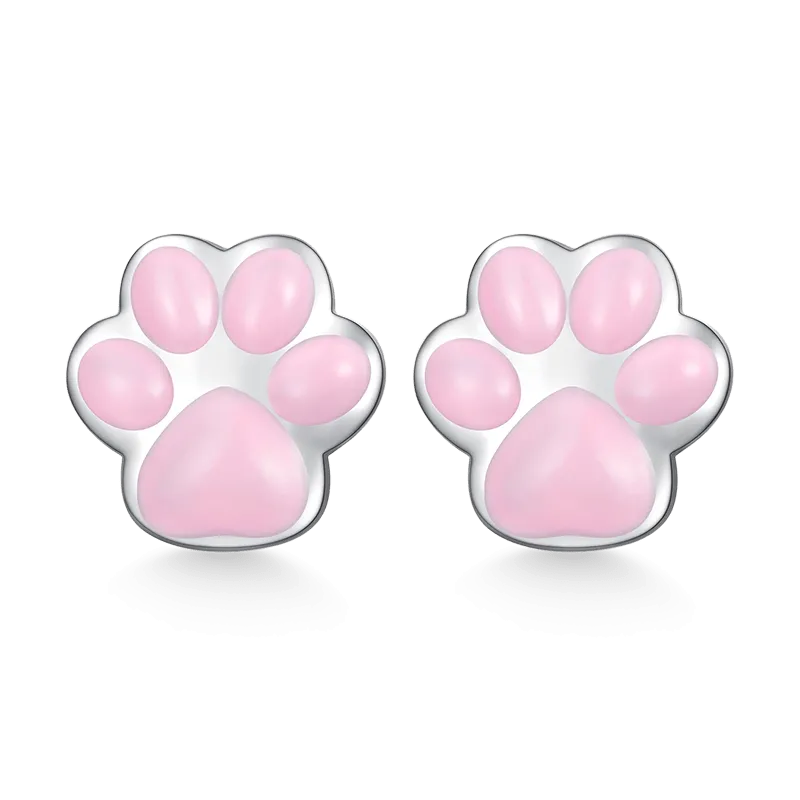 Gnoce Orecchini Zampa Di Gatto Rosa Gnoce