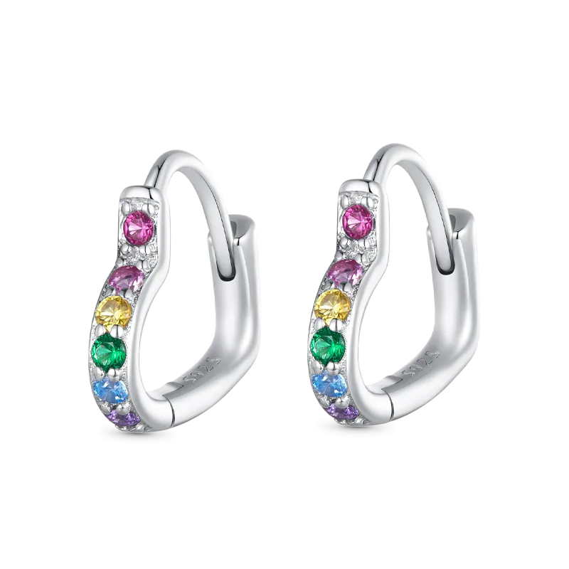 Gnoce Orecchini Cuore Arcobaleno